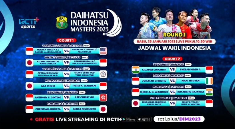 Link Live Streaming Indonesia Masters 2023 Hari Ini Gratis!