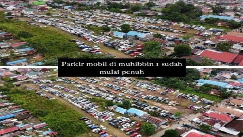 Jemaah Haul Guru Sekumpul Berdatangan, Begini Penampakan Parkiran Dipenuhi Kendaraan