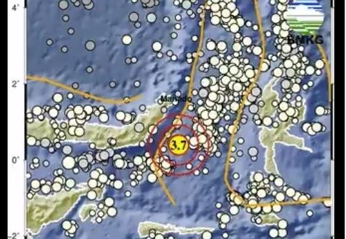 Gempa Terkini M3,7 Guncang Boltim Sulut, Kedalaman 10 Km