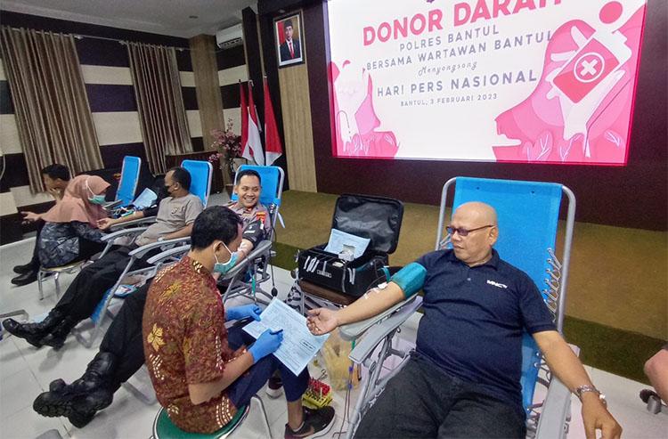 Peringati Hari Pers Nasional 2023, Forum Pewarta Bantul Gelar Donor Darah
