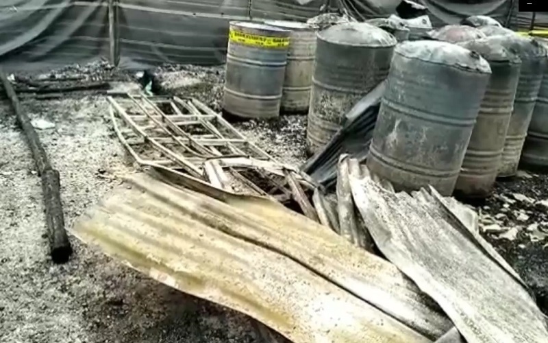 Tempat Penyulingan Minyak Ilegal di Muba Meledak, Polisi Tangkap Seorang Tersangka