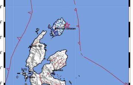 Gempa Bumi Terkini 2 Menit yang Lalu Guncang Daruba Maluku Utara