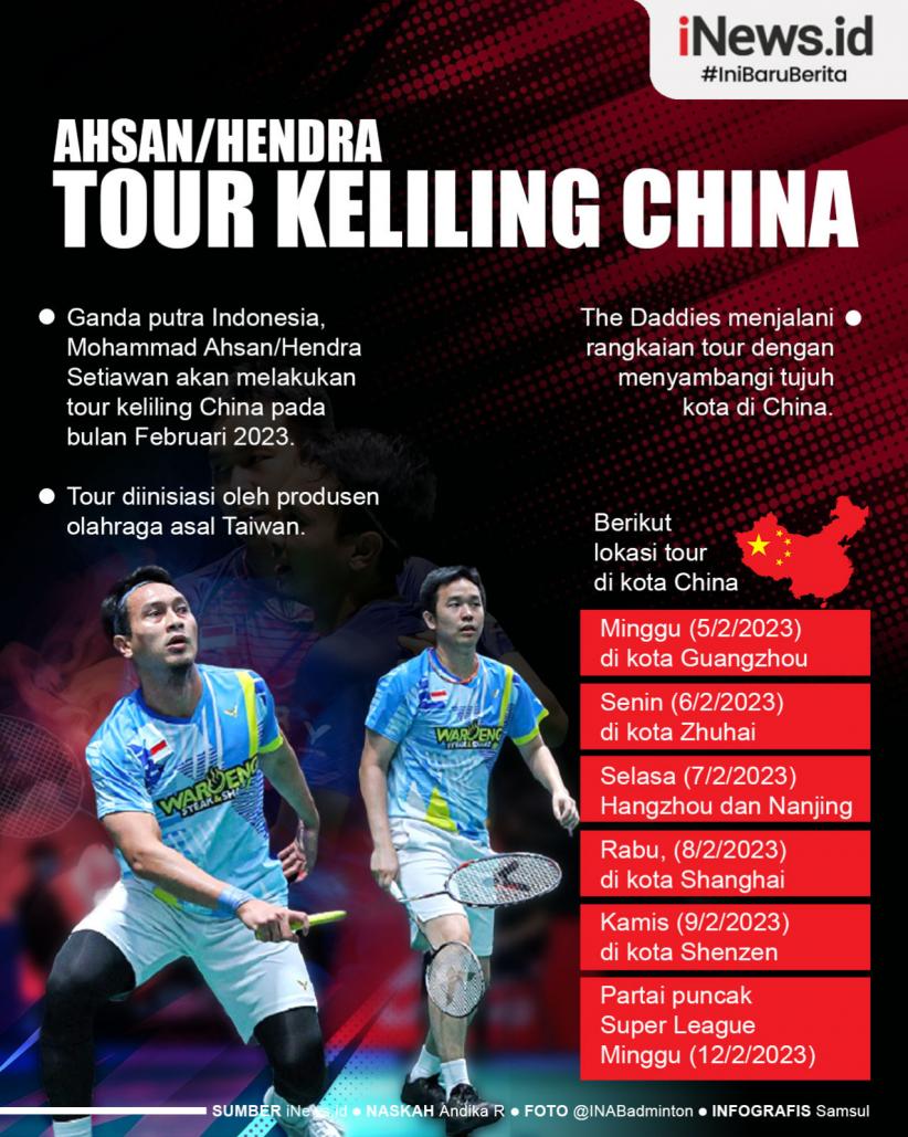 Infografis Ahsan/Hendra Tour Keliling China Bulan Ini