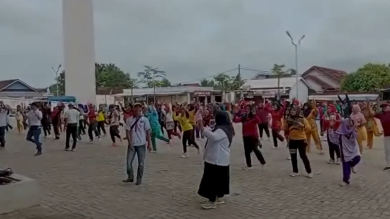 Gelar Senam Bersama, Partai Perindo Tulang Bawang Barat Ajak Masyarakat Hidup Sehat