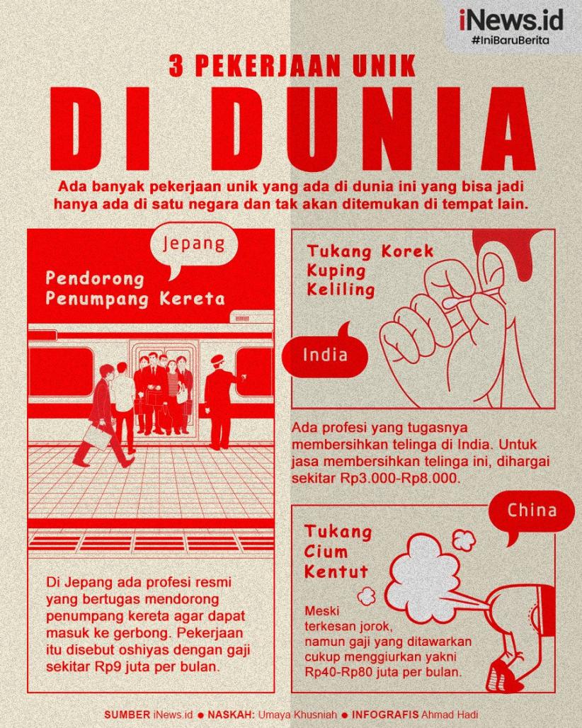 Infografis 3 Pekerjaan Unik di Dunia