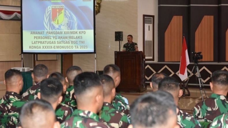Siap Bertugas ke Kongo, Pangdam XIII/Merdeka Bekali Satgas Konga Yonif 713/Satya Tama