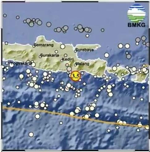 Gempa Terkini Magnitudo 3,5 Guncang Malang, Pusat Getaran di Laut