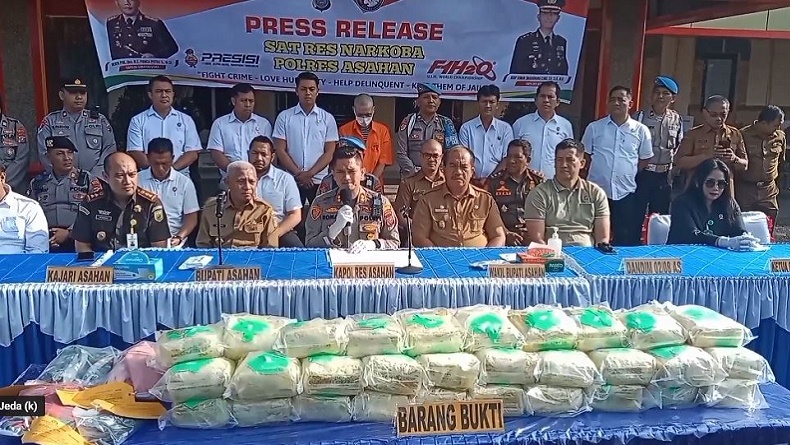 Polisi Gagalkan Penyelundupan Narkoba di Asahan, Sabu 50 Kg Disita