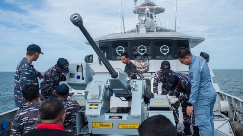 Letusan Meriam KRI Pari-849 Berikan Efek Gentar di Perairan Perbatasan