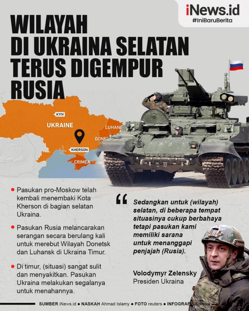 Infografis Ukraina Selatan Terus Digempur Rusia
