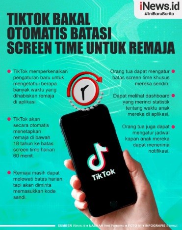 Infografis: TikTok Bakal Otomatis Batasi Screen Time untuk Remaja