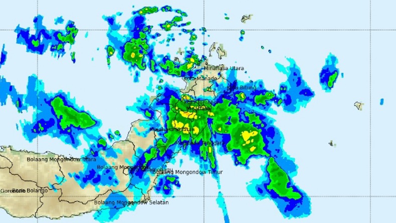 Update Cuaca Sulut, Hujan Masih Terjadi di Daerah Ini hingga 3 Jam ke Depan