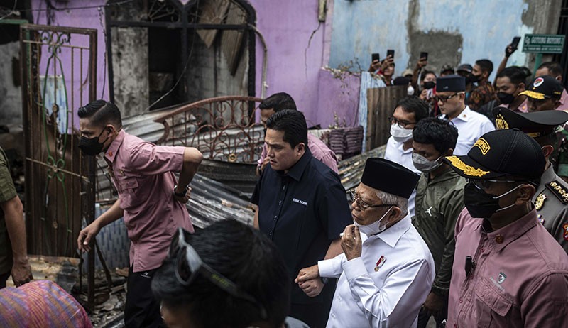 Wapres Ma'ruf Amin Datangi Permukiman Terdampak Kebakaran Depo Pertamina Plumpang - Bagian 3