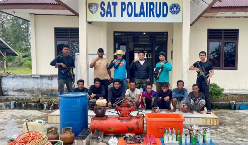 Gunakan Bahan Peledak Tangkap Ikan di Perairan Aceh Singkil, 8 Nelayan asal Sumut Ditangkap