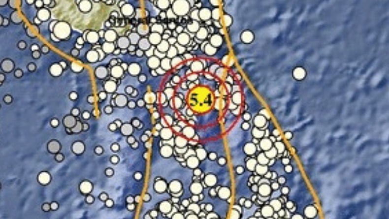 Gempa M5,4 di Kepulauan Talaud akibat Aktivitas Lempeng Laut Maluku