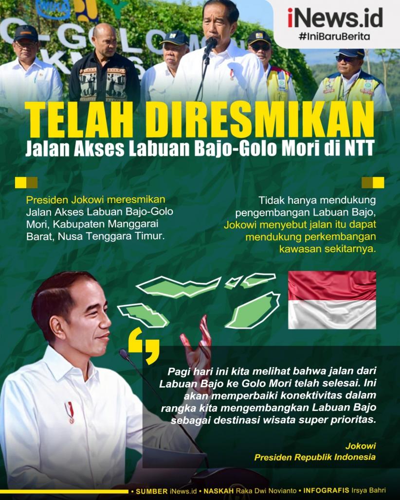 Infografis Jokowi Resmikan Jalan Labuan Bajo-Golo Mori Senilai Rp481 Miliar