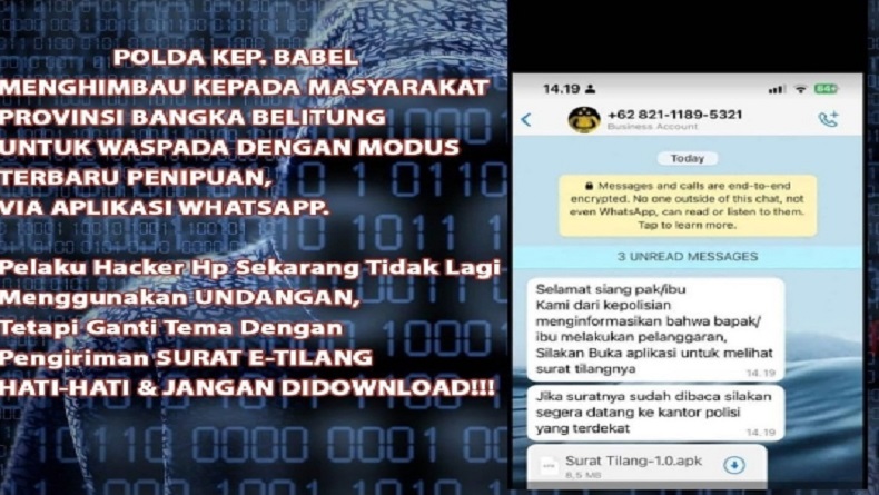 Waspada Modus Penipuan atas Nama Tilang ETLE, Pelaku Kirim Informasi Denda lewat WhatsApp