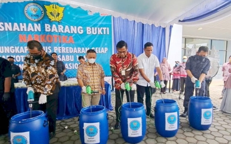 115 Kg Sabu di Palembang Dimusnahkan, Pemiliknya Terancam Hukuman Mati