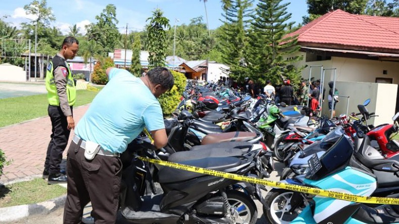Razia Balap Liar, Satlantas Polres Bone Bolango Jaring 98 Unit Motor usai Subuh