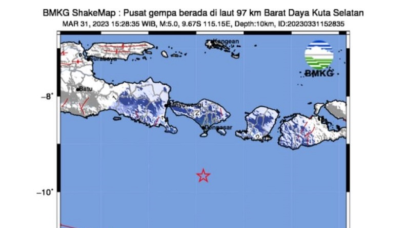 Bmkg Gempa M 5 0 Yang Guncang Bali Tak Berpotensi Tsunami