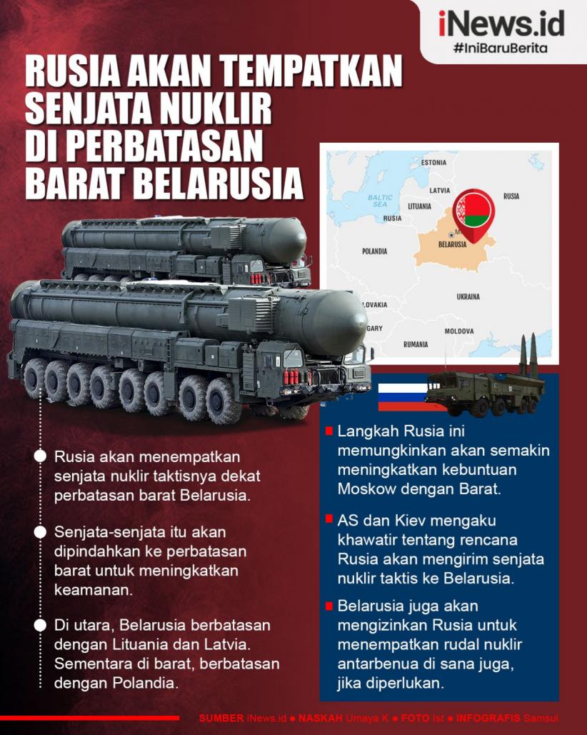 Infografis Rusia Akan Tempatkan Senjata Nuklir di Perbatasan Barat Belarusia