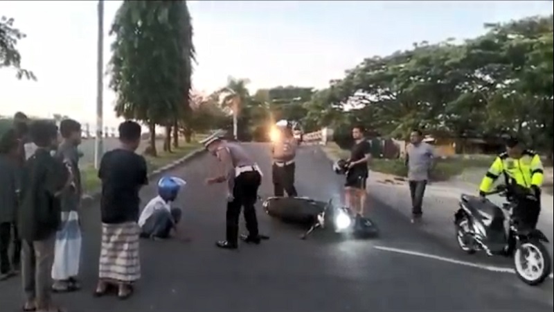 Polisi Bubarkan Aksi Balap Liar di Muna, 1 Pemotor Jatuh