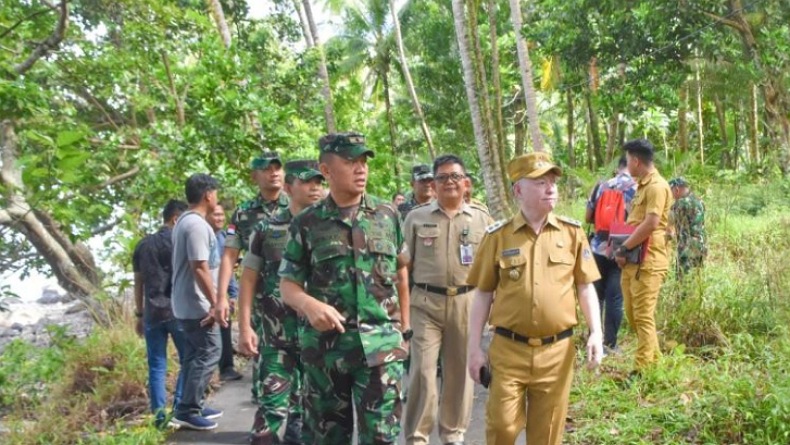 Danrem 131/Santiago Tinjau Lahan Pembangunan Markas Kodim Sitaro