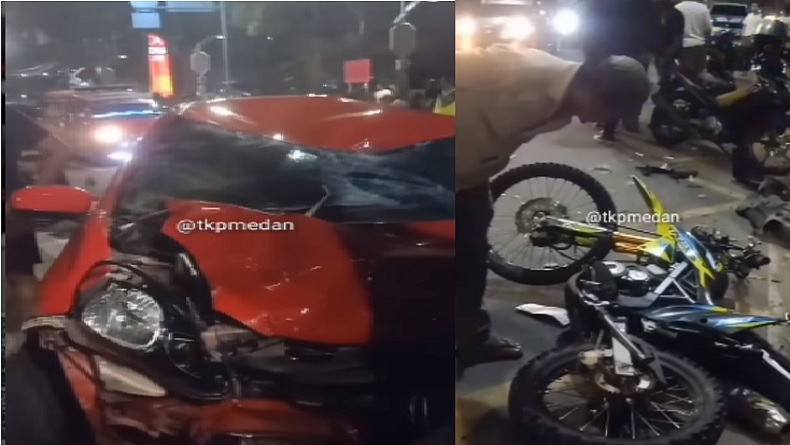 Kecelakaan Hari Ini di Medan, Mobil Tabrak 2 Motor, 1 Orang Tewas