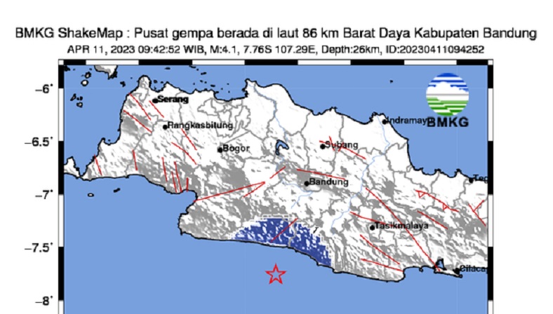 Gempa M 4,1 Guncang Bandung, Dirasakan di Pangalengan hingga Jampang