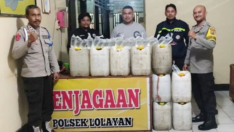 Cipta Kondisi Jelang Idul Fitri, Polsek Lolayan Kotamobagu Amankan Miras di Bakan