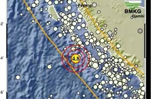 Gempa Terkini M 4,8 Guncang Mukomuko Bengkulu, Kedalaman 10 Km