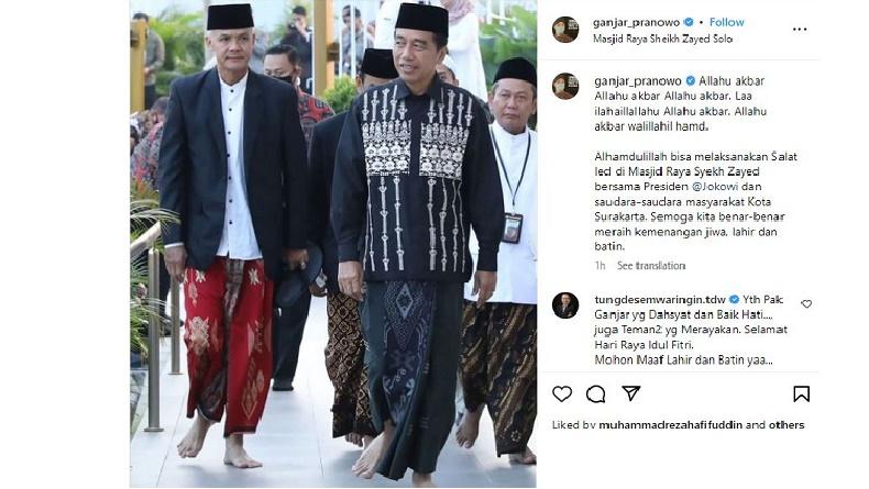 Sholat Id Bersama Jokowi, Ganjar Pranowo: Semoga Kita Benar-Benar Meraih Kemenangan