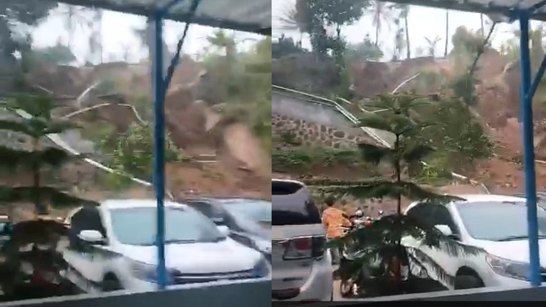 Tebing Pemancingan di Paseh Bandung Longsor, Sejumlah Motor dan Mobil Tertimbun