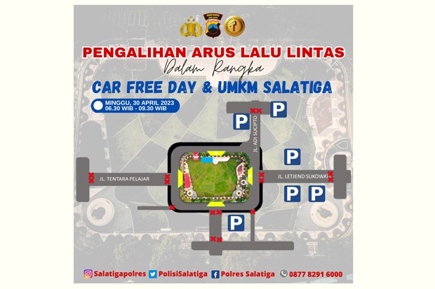  Car Free Day Hari Tari Sedunia, Arus Lalu Lintas Menuju Alun-Alun Pancasila Salatiga Ditutup
