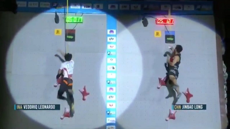 Atlet Panjat Tebing Indonesia Pecahkan Rekor Dunia dan Sabet Emas di Nomor Speed Putra