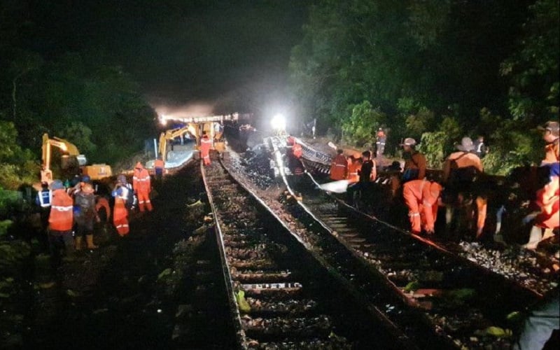 Titik Rel Ambles Bertambah, Perjalanan Kereta Sumsel - Lampung Masih Dibatalkan 