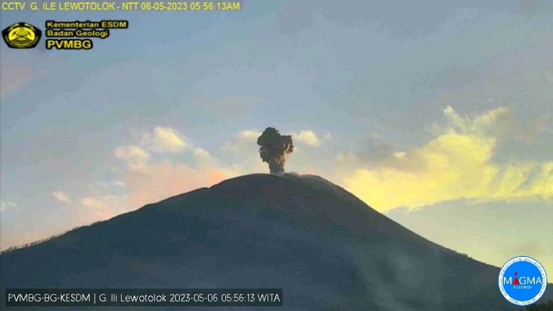 Gunung Api Ile Lewotolok Erupsi Lagi, Tinggi Abu 600 Meter
