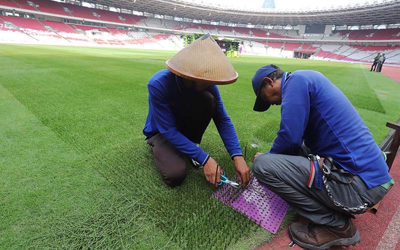 Begini Proses Pemasangan Rumput Sintetis Stadion GBK dengan Mesin Jahit - Bagian 4