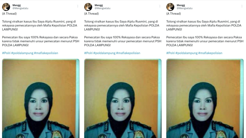 Viral Cerita Aiptu Rusmini, Laporkan Suami Selingkuh Malah Dipecat dari Polda Lampung