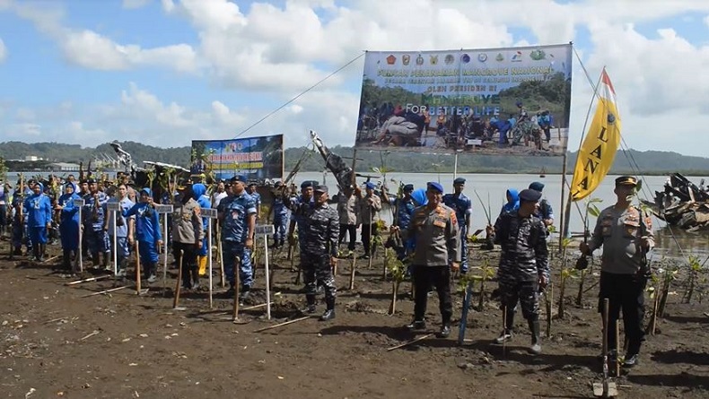 Ribuan Mangrove Ditanam di Pantai Karangsuci Cilacap 