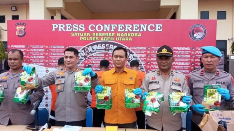 Mantap! Polres Aceh Utara Gagalkan Peredaran 12 Kg Sabu dari Thailand, 3 Pelaku Ditangkap