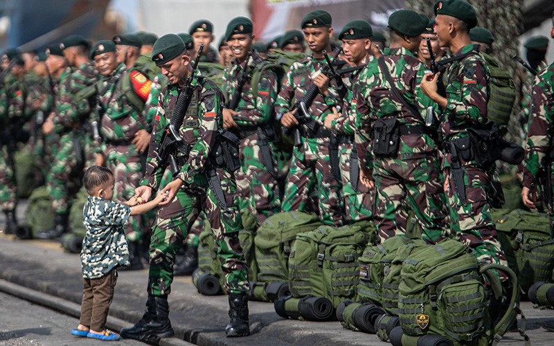 Penyambutan 400 Prajurit TNI usai Betugas 14 Bulan Jaga Perbatasan RI
