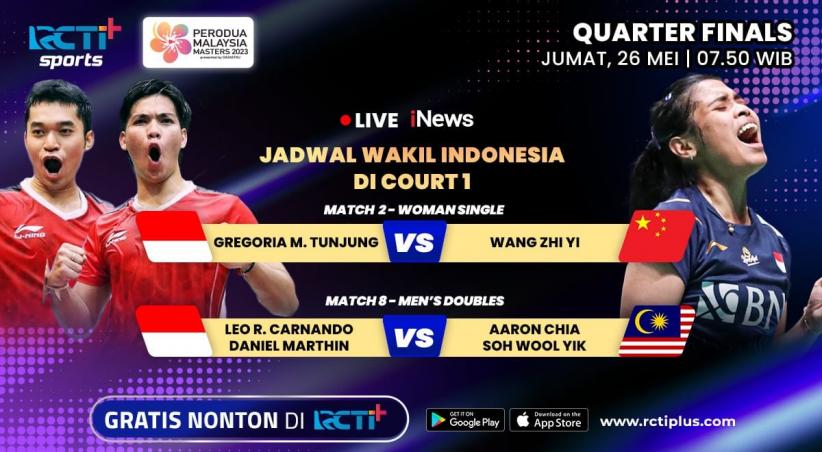 Link Live Streaming Perempat Final Malaysia Masters 2023 Hari Ini, Gratis