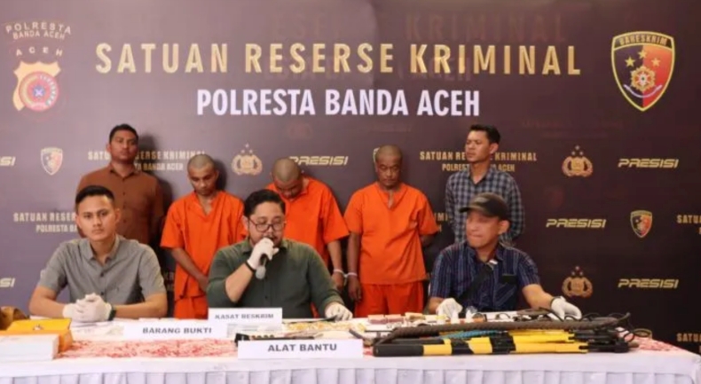 Kompak Jadi Maling di Aceh, Warga Jaksel dan Medan Ditangkap Polisi