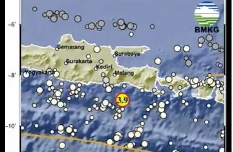 Info BMKG Gempa Hari Ini Guncang Lumajang M 3,9
