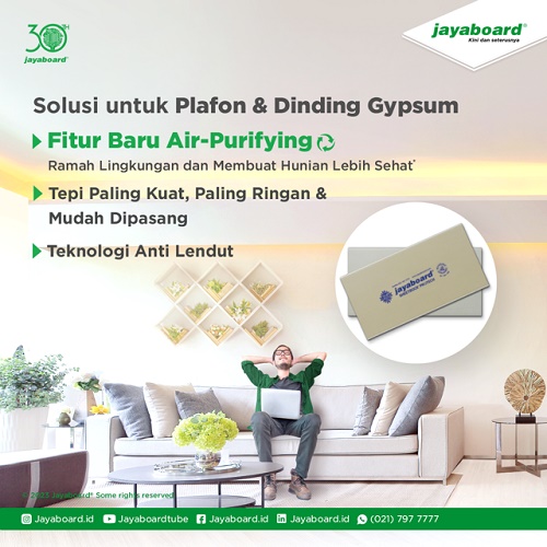 Jayaboard Luncurkan Papan Gypsum Standar Dengan Fitur Air-Purifying ...