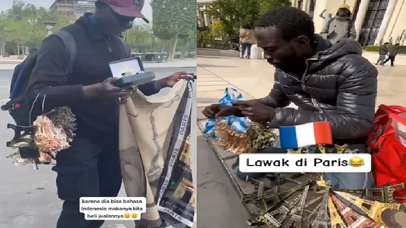 Viral Pedagang Suvenir di Paris Mahir Bahasa Indonesia, Netizen: Berasa Tanah Abang