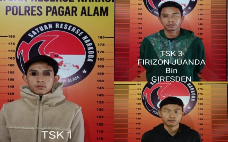 Simpan Ganja, 3 Pemuda Pagar Alam Ditangkap Polisi