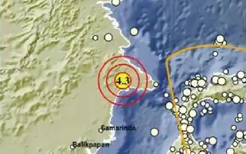 Gempa Terkini M4,3 Guncang Kutai Timur Kaltim, Netizen: Bengalon Kerasa