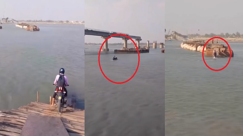 Viral Motor Seberangi Lautan Tanpa Jatuh, Lokasi di Kalimantan?